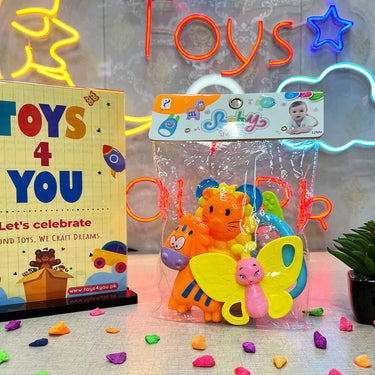 4 PCS - CUTE BABY RATTLE SET
